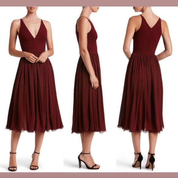 Alicia mixed media midi dress Clearance